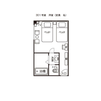 ツインルーム（３０１）平面図