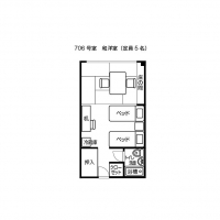 本館和洋室（７０６）平面図