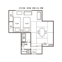 和洋室（２０８）平面図