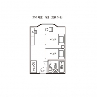 洋室スタンダードツイン（２０３）平面図
