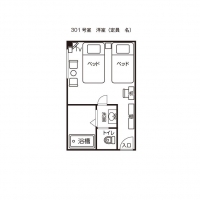 ツインルーム（３０１）平面図