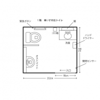 車いす用トイレ（平面図）