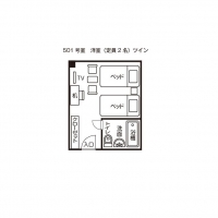 ツインルーム本館（５０１）平面図