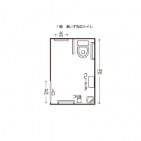 車いす用トイレ平面図