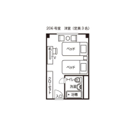 スタンダードツイン（２０６）平面図