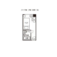 シングルルーム・セミダブル（311号室）