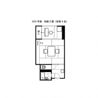 鹿苑館和室（４２４）平面図