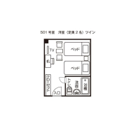 ツインルーム本館（５０１）平面図