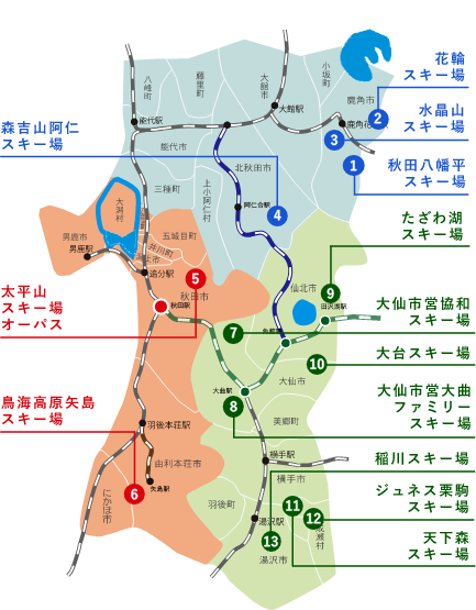 スキー場のエリアマップ